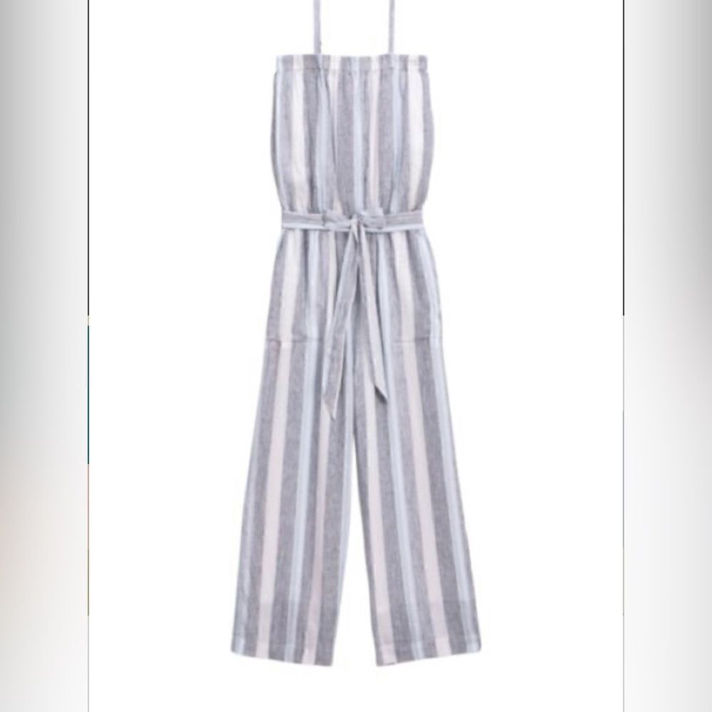 NWT Splendid Sea Stripe Linen-Blend Jumpsuit
